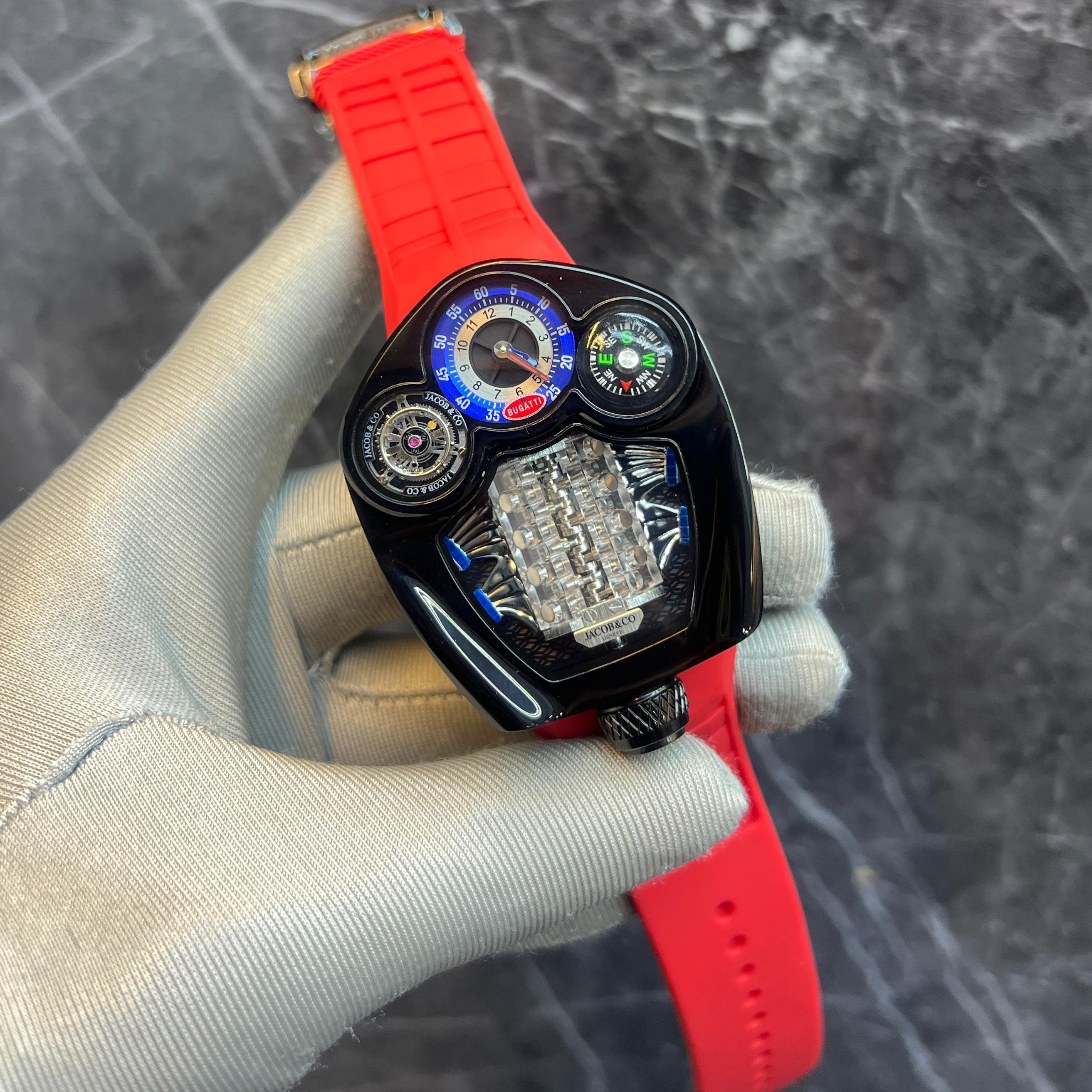 JACOB & CO BUGATTI TOURBILLON EDITION Red Strap