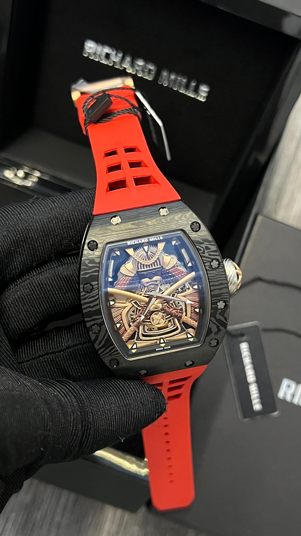 RM 047 TS on Red Rubber Strap