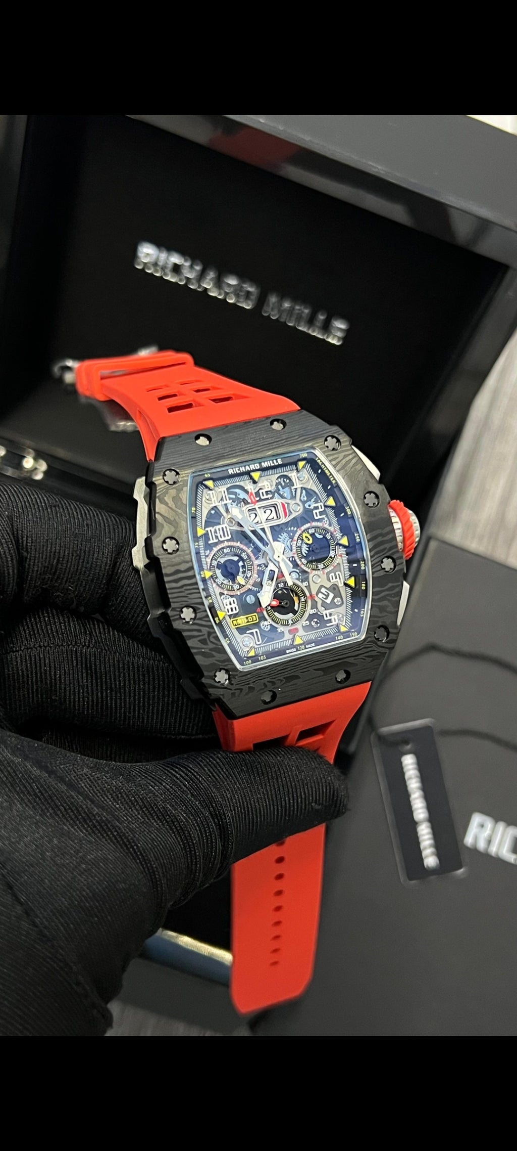 RICHARD MILLE BLACK RED 47MM