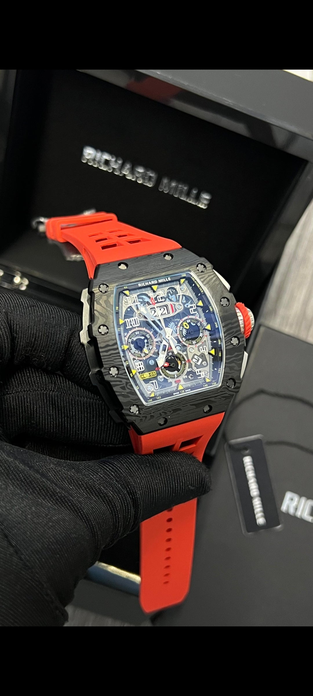 RICHARD MILLE BLACK RED 47MM